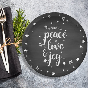 Vrede Liefde Vreugde Ster Kerstmis Vakantie Papieren Bordje