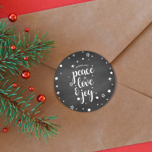 Vrede Liefde Vreugde Ster Kerstmis Vakantie Ronde Sticker