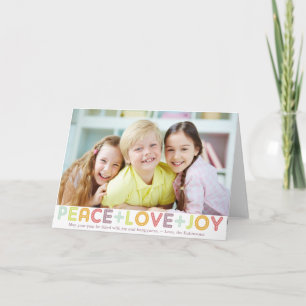 VREDE LIEFDE VREUGDE TYPOGRAFIE FEestdagen FOTO Kaart