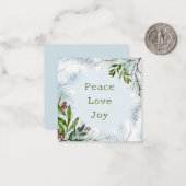 Vrede Liefde Vreugde Vakantie Grove Groen Notitiekaartje (Voorkant / Achterkant in situ)