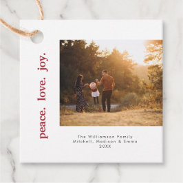 Vrede Liefde Vreugde Vakantie Kerstmis Familie Fot Bedankjes Labels