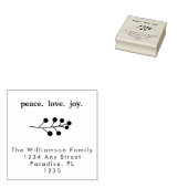 Vrede Liefde Vreugde Vakantie Kerstmis Holly Besse Rubberstempel (Gestempeld)