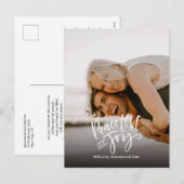 Vrede liefde vreugde | Volledige foto moderne hand Feestdagenkaart (Voorkant / Achterkant)