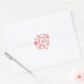 Vrede, Liefde, Vreugde, Vrolijk Kerstfeest Ronde Sticker (Envelop)