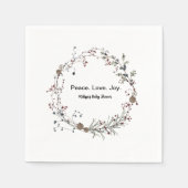 Vrede liefde vreugde winterberry rustieke boho wil servet (Voorkant)