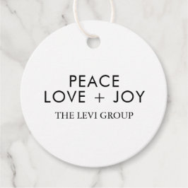 Vrede Liefde Vreugde Wit Zwart Kerstmis Chic Feest Bedankjes Labels