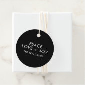 Vrede Liefde Vreugde Zwart Wit Kerstmis Feestdag Bedankjes Labels (In situ)