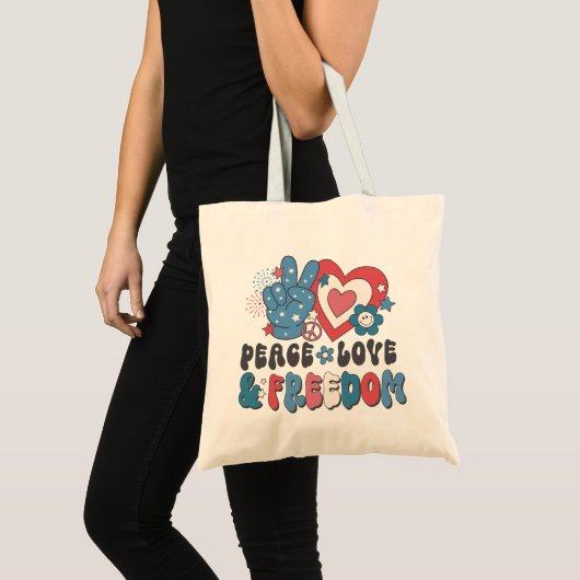 Vrede liefde & vrijheid tote bag (Voorkant (product))