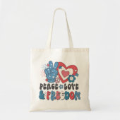 Vrede liefde & vrijheid tote bag (Voorkant)
