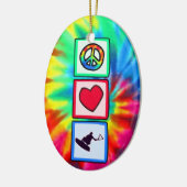 Vrede, liefde, wakeboarding keramisch ornament (Links)