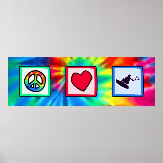Vrede, liefde, wakeboarding poster (Voorkant)