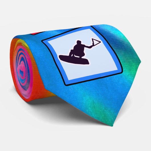 Vrede, liefde, wakeboarding stropdas (Opgerold)