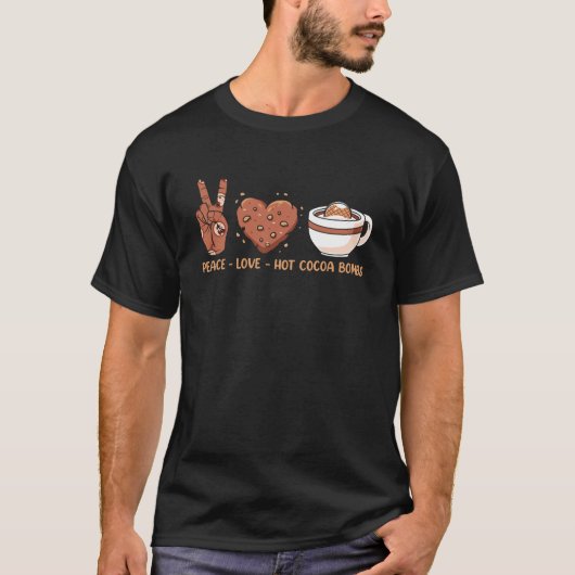 Vrede, liefde, warme cacaobommen - Wintervakantie T-shirt (Voorkant)