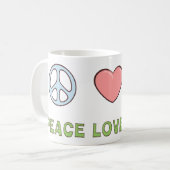 Vrede Liefde Wetenschap Koffiemok (Voorkant links)