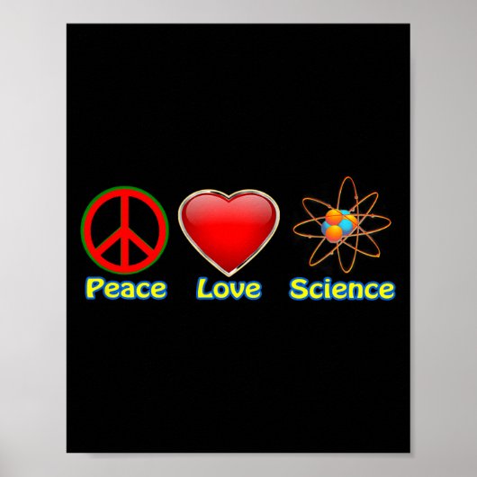 Vrede Liefde Wetenschap Poster (Voorkant)