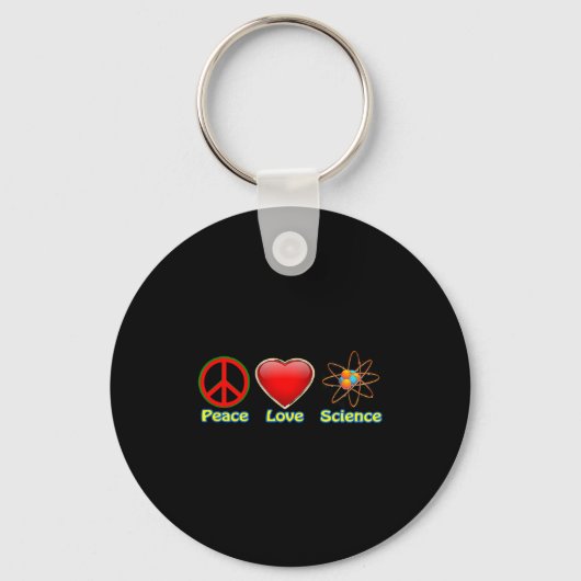 Vrede Liefde Wetenschap Sleutelhanger (Voorkant)