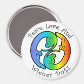 Vrede, Liefde, & Wiener Honden Magneet (Voorkant / Achterkant)