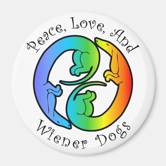 Vrede, Liefde, & Wiener Honden Magneet (Voorkant)