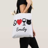 Vrede, liefde, wijn en katten tote bag (Dichtbij)
