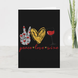 Vrede Liefde Wijn Pret Wijn Liefhebber Drinkende T Kaart