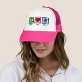 Vrede Liefde Wijn Roze Wijnstok Druiven Trucker Pet (In situ)
