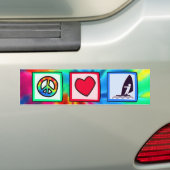 Vrede, liefde, windsurfen bumpersticker (Op auto)