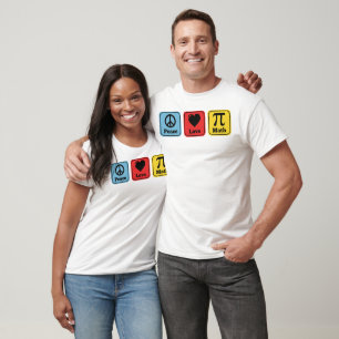 Vrede Liefde Wiskunde Leraren Cadeaus Heren Dames T-shirt