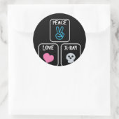 Vrede Liefde X-Ray Radiologie Tech Ronde Sticker (Tas)
