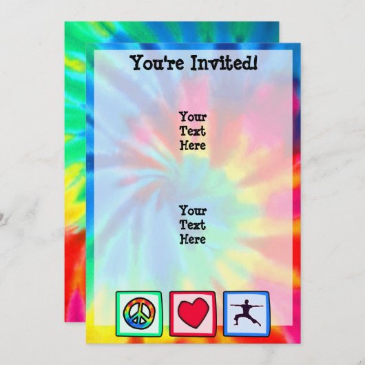 Vrede, liefde, Yoga Kaart (Voorkant / Achterkant)