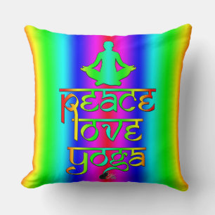 Vrede Liefde Yoga Regenboog Intenties Kussen