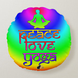 Vrede Liefde Yoga Regenboog Intenties Rond Kussen