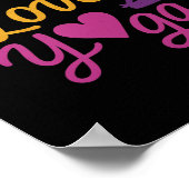 Vrede Liefde Yoga Script Afbeelding Magenta Goud Poster (Hoek)