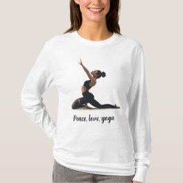 Vrede, liefde, yoga t-shirt