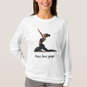 Vrede, liefde, yoga t-shirt