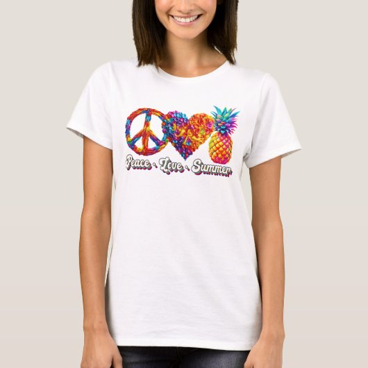 Vrede liefde zomer t-shirt (Voorkant)