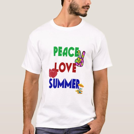 Vrede Liefde Zomer T-shirt (Voorkant)