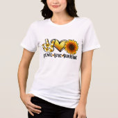 Vrede Liefde Zonneschijn Zonnebloem Tri-Blend Shirt (Voorkant)