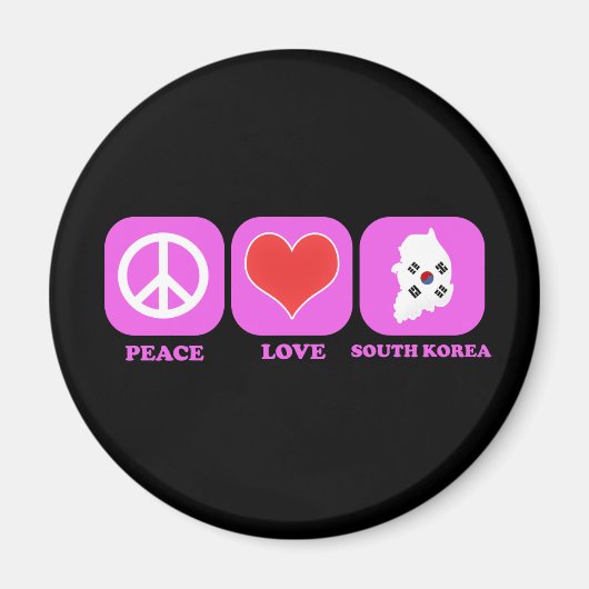 Vrede Liefde Zuid-Korea Magneet (Voorkant)