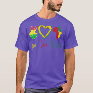 Vrede, liefde, Zwarte Geschiedenis Maand Zwarte Pr T-shirt