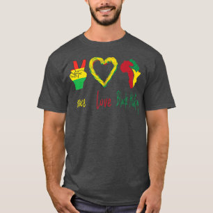 Vrede, liefde, Zwarte Geschiedenis Maand Zwarte Pr T-shirt