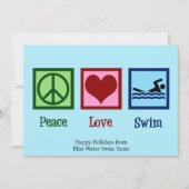 Vrede Liefde Zwemmen Schattige Zwemteam Kerstmis Feestdagenkaart (Voorkant)