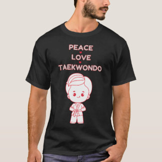 Vrede Liefdeaekwondo Rode Sport Omlijning vriend T-shirt