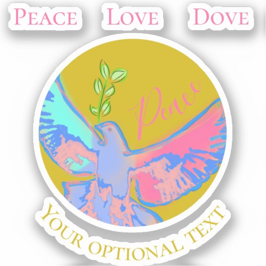 Vrede liefdesduif, Enkele sticker (Voorkant)