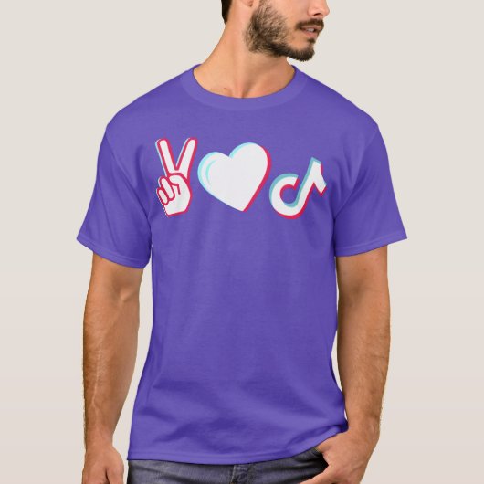 Vrede Liefdetiktok retro T-shirt (Voorkant)