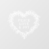 Vrede, liefje, meester-kerstwit raamsticker (Vel)
