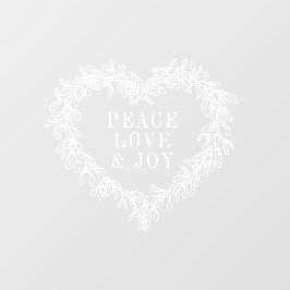 Vrede, liefje, meester-kerstwit raamsticker