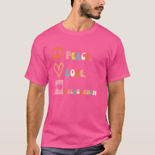 Vrede. Liefs. Backgammon. Grappige Backgammon grap T-shirt