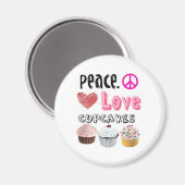 Vrede. Liefs. Cupcakes. Magneet (Voorkant / Achterkant)
