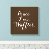 Vrede. Liefs. Wafels. 12"x12"Muurkunst. Canvas Afdruk (Insitu (Houten vloer))