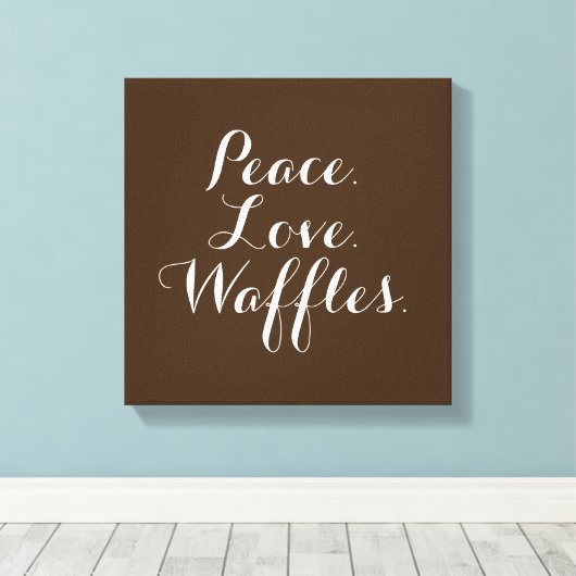 Vrede. Liefs. Wafels. 12"x12"Muurkunst. Canvas Afdruk (Insitu (Houten vloer))